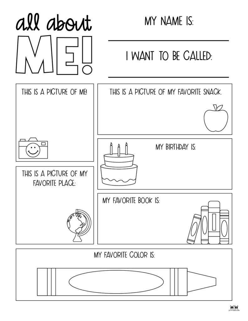 all about me preschool worksheet