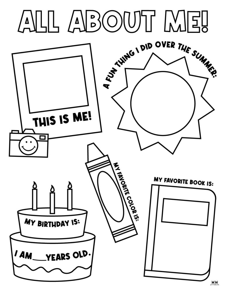 free all about me printable worksheets