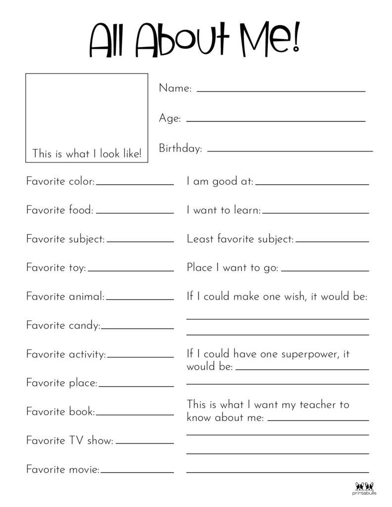 all about me worksheet for adults pdf