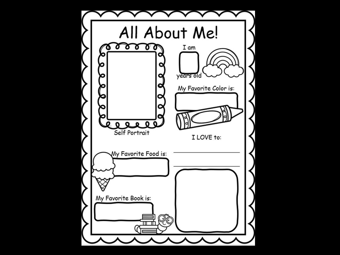 All About Me Worksheet Back To School Printable digital Download Etsy