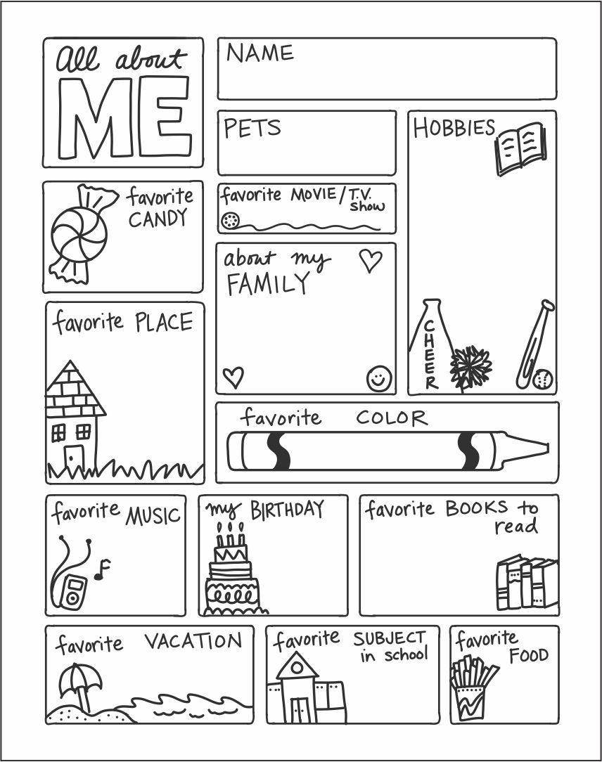 elementary all about me worksheet