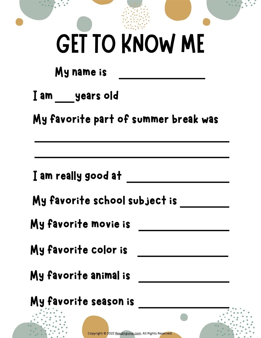 All About Me Worksheets Printable Templates Worksheets Library