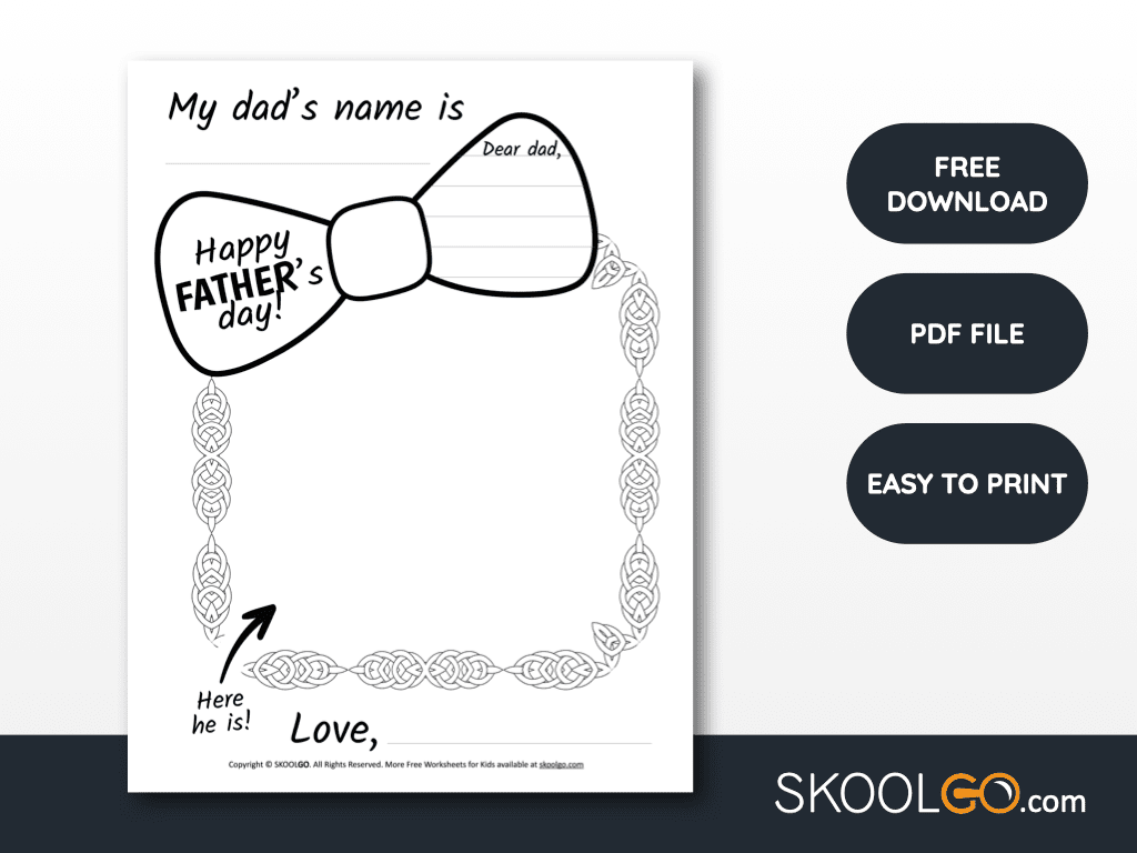 father's day worksheets for kids