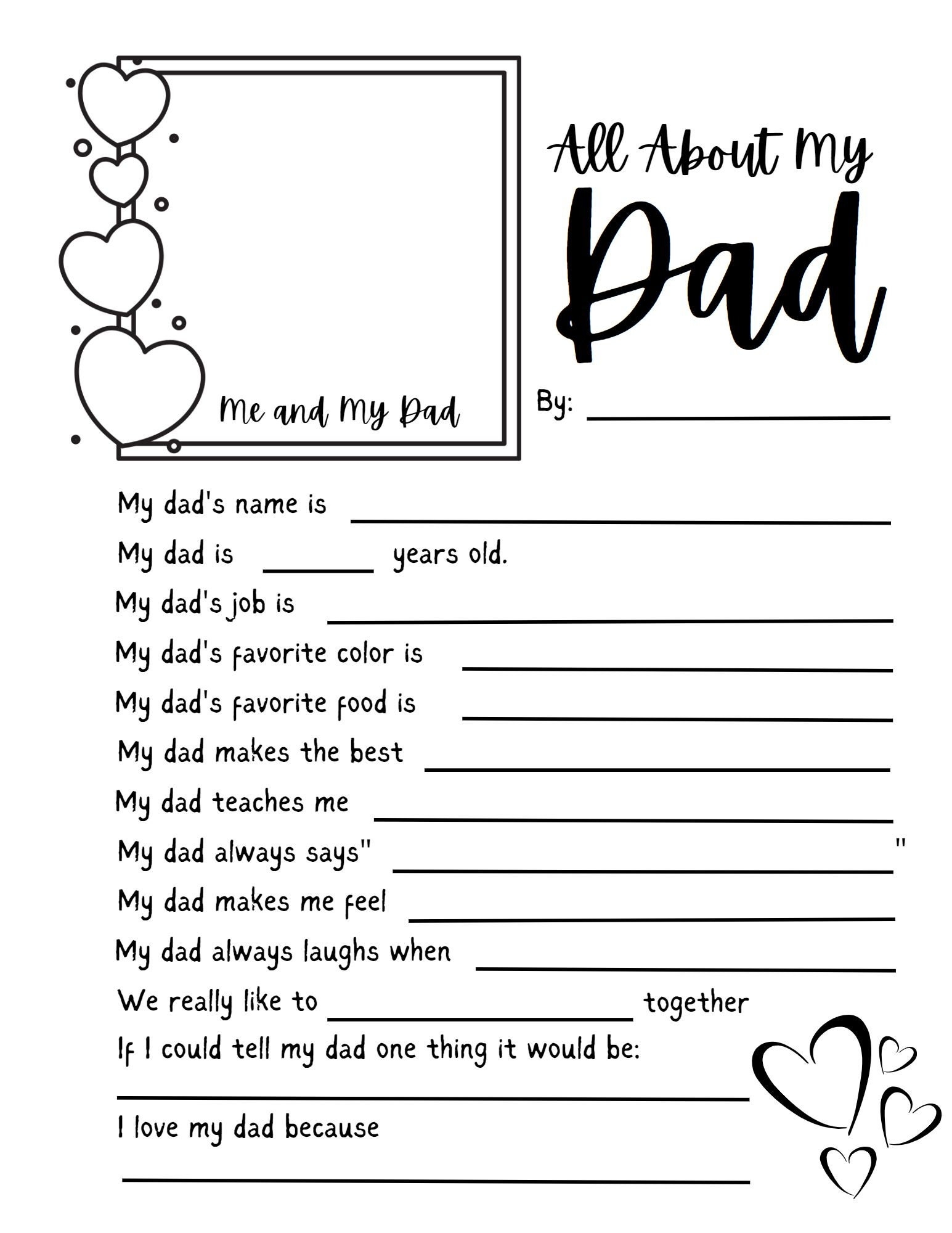 About My Dad Worksheet