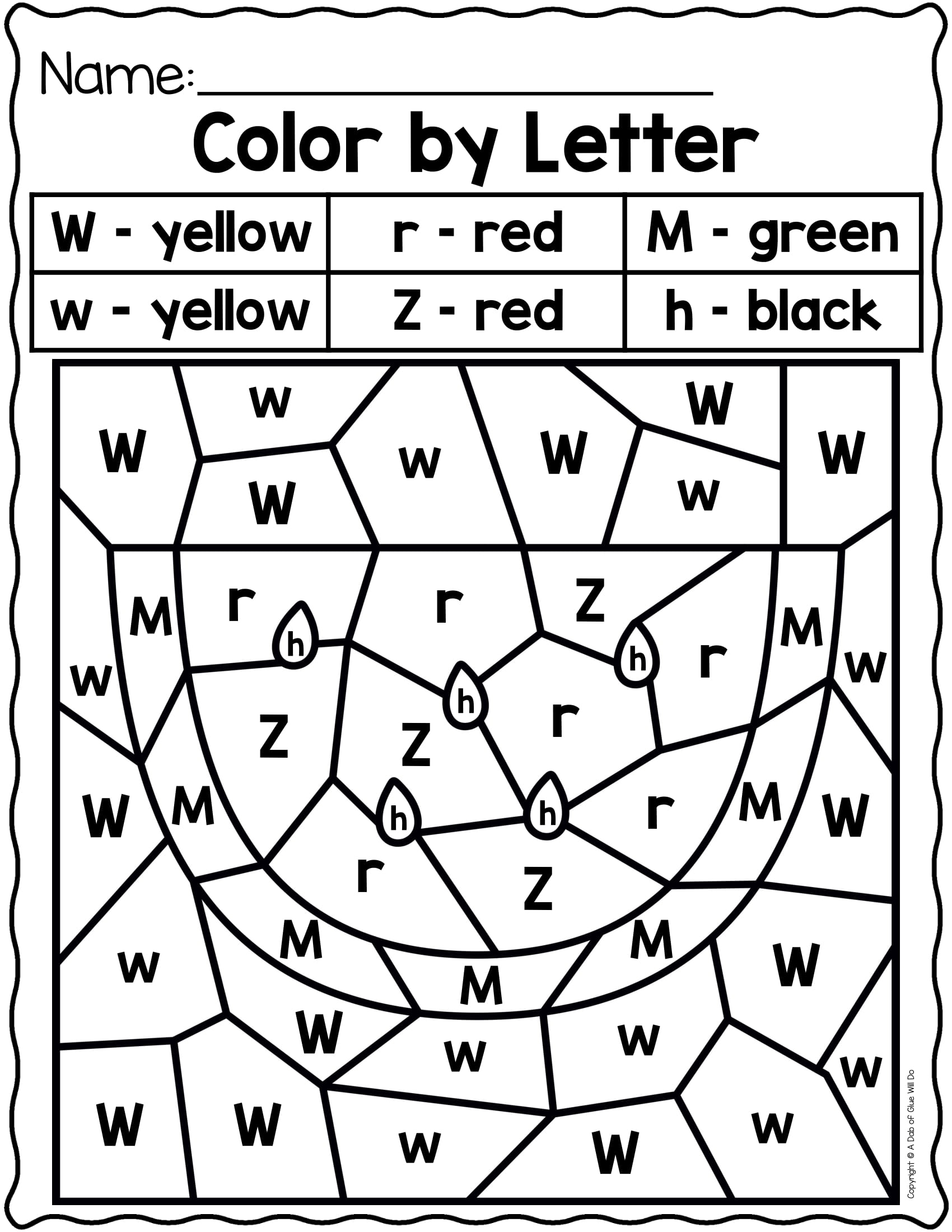 Color By Letter Worksheets