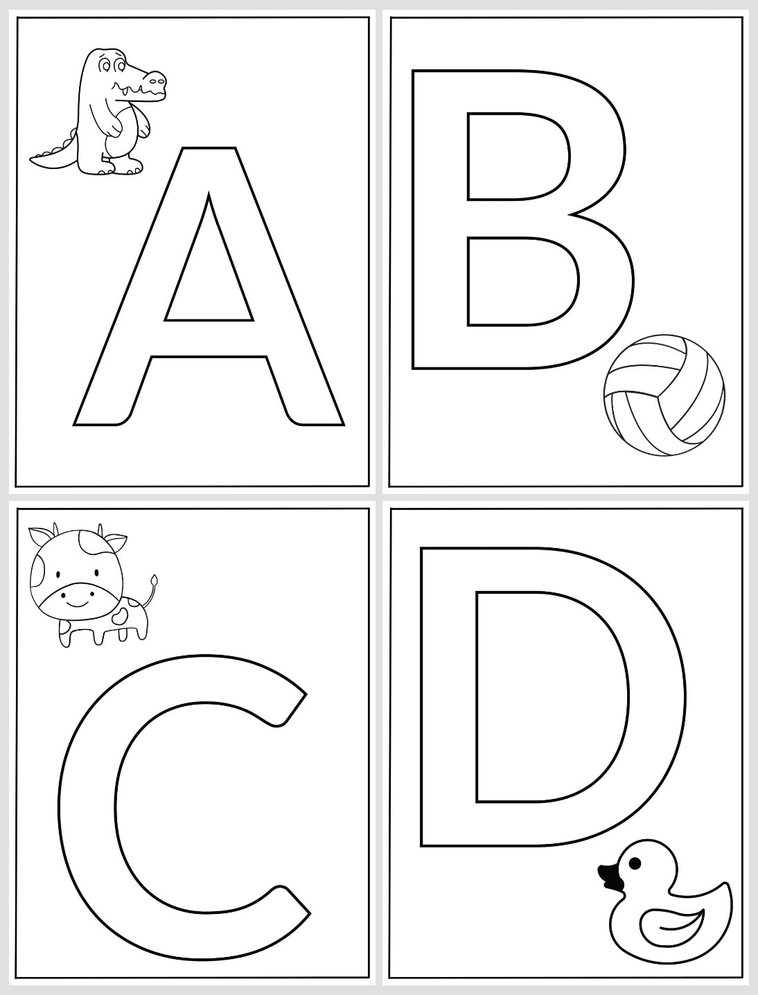 Alphabet Coloring Worksheets For Kindergarten