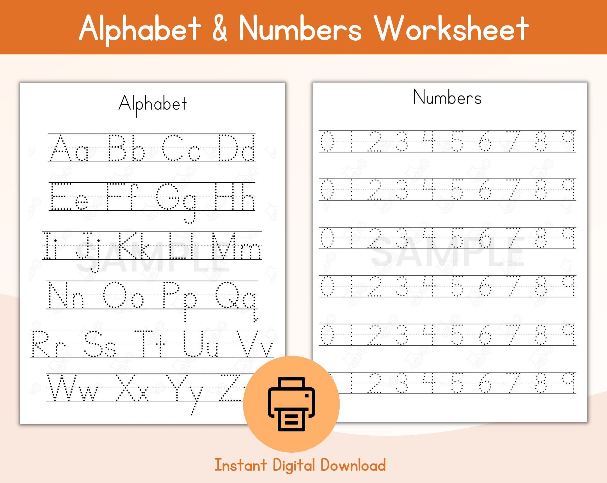 tracing letters and numbers worksheets