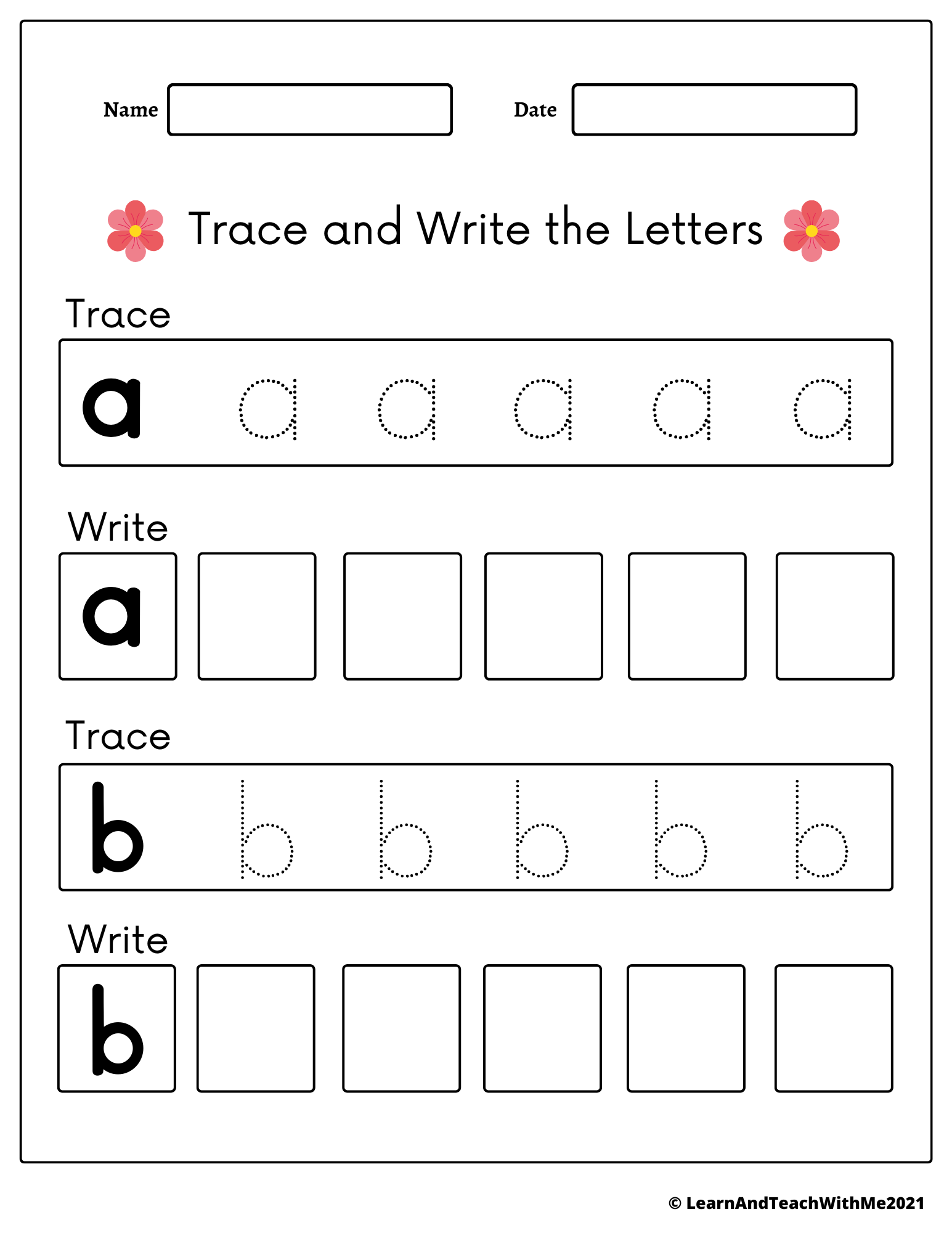 Trace And Write Worksheets