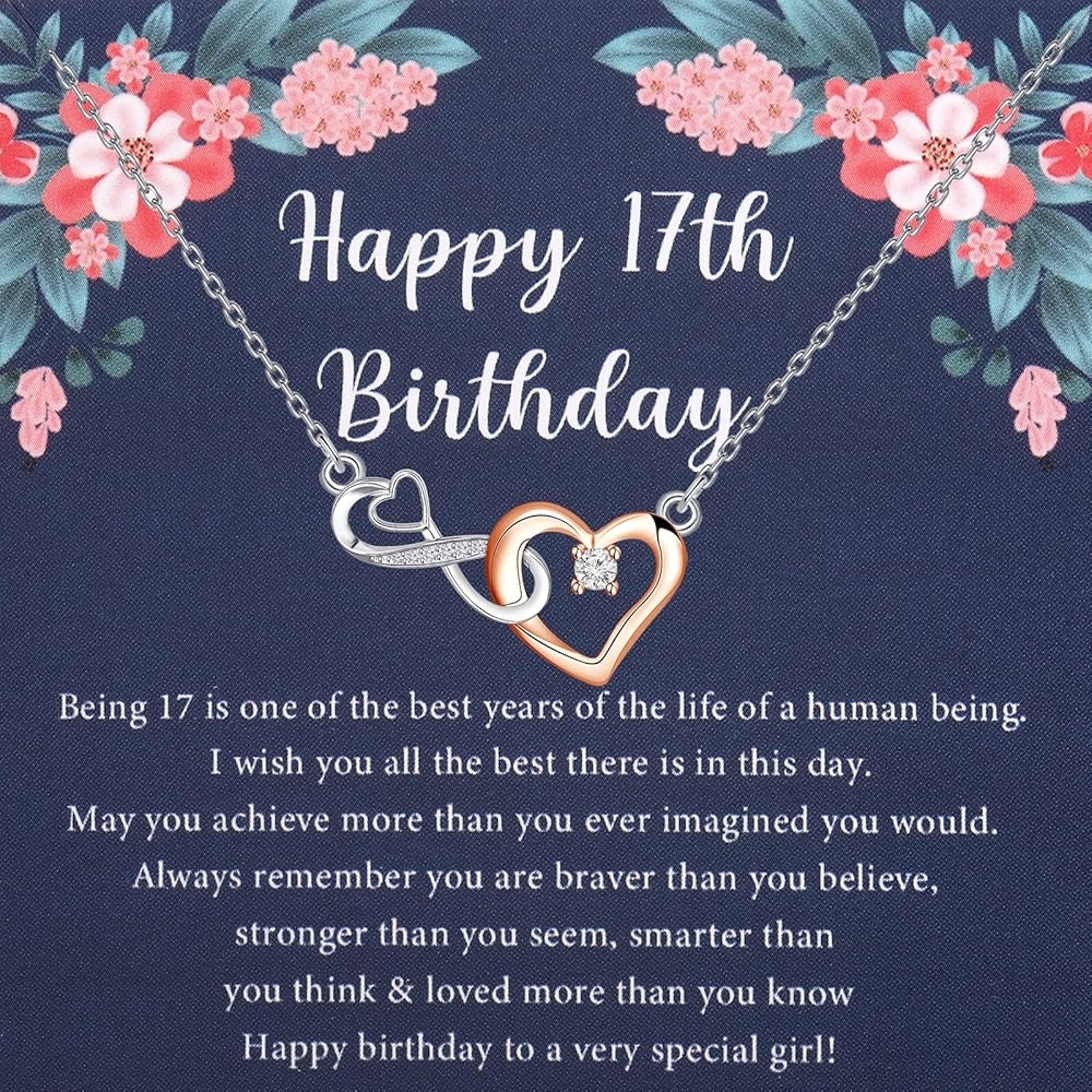 Amazon 17th Birthday Necklace With Message Card 17 Year Old Jewelry Gift For 17th Birthday Girl Neice Sister Being 17 Is One Of The Best Years Clothing Shoes Jewelry