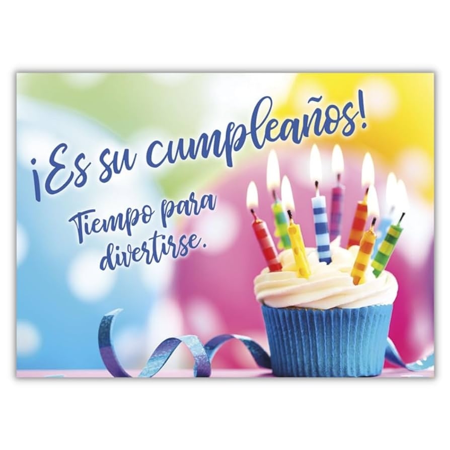 Amazon 25 Feliz Cumplea os Cards Spanish Birthday Cards With Festive Cupcake Design 26 White Envelopes FSC Mix Office Products