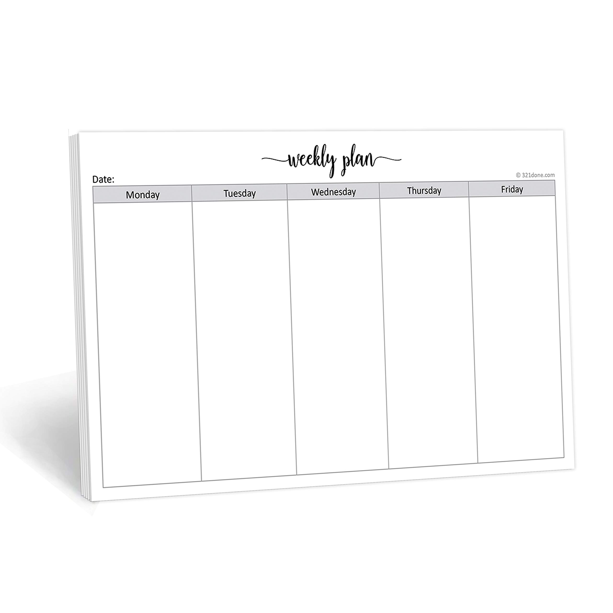 Amazon 321Done Weekday Planning Notepad 8 5 X 5 5 Small 50 Sheets For Work Week Monday Through Friday M F Planner Weekly Days Of Week Paper Memo Note Pad Planner Organizing 