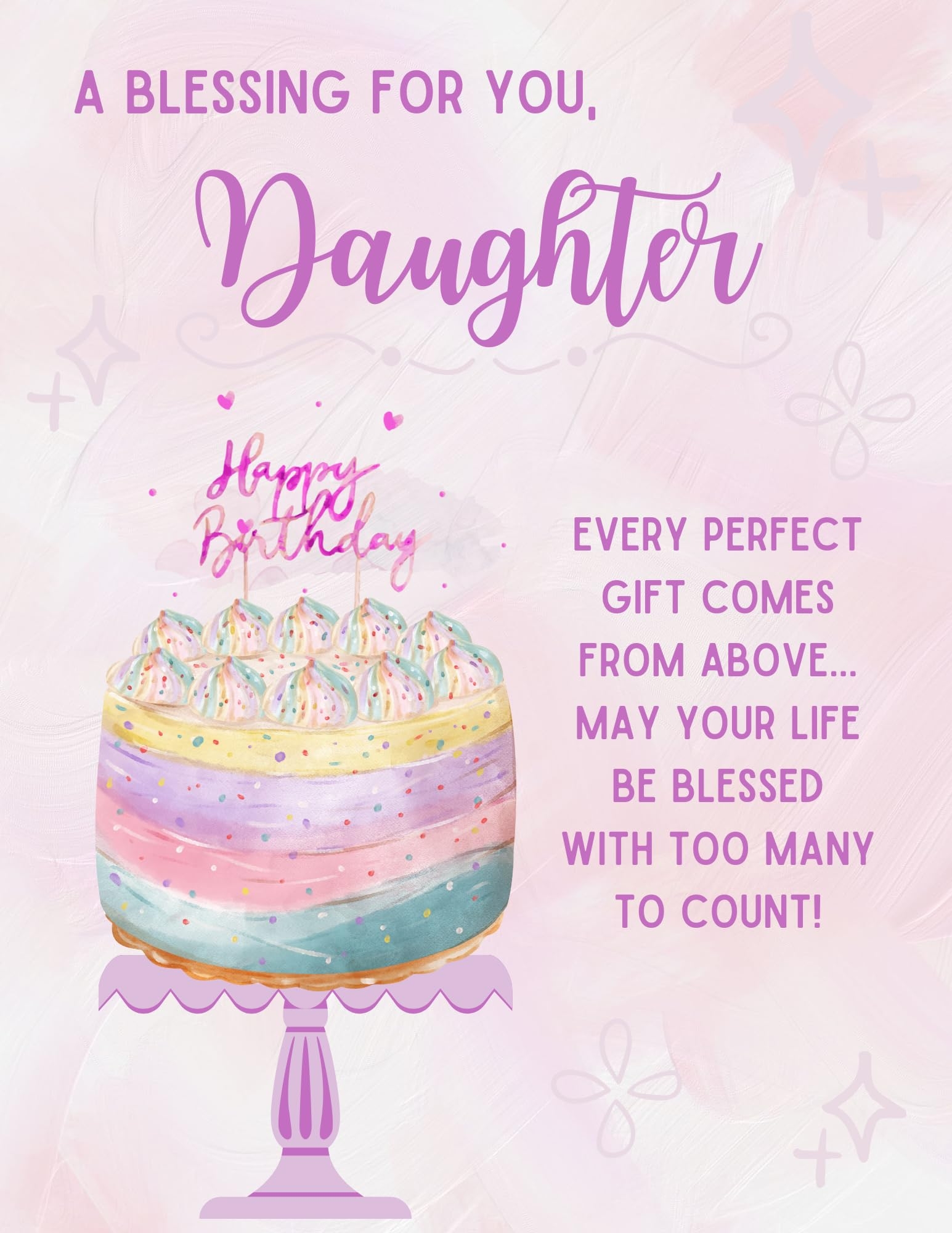 Amazon A Blessing For You Daughter Religious Christian Happy Birthday Greeting Card God Has Given Countless Reasons For Celebrating You Office Products