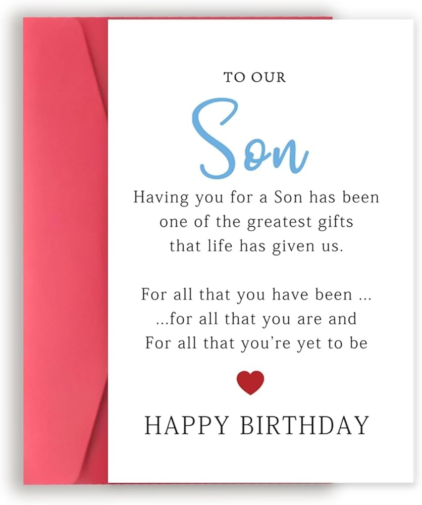 Amazon Asmallgf Happy Birthday Card For Son Sweet Bday Gifts From Mom Dad Funny Bday Card For Son Adult Naughty Birthday Gift Idea For Young Boys Office Products
