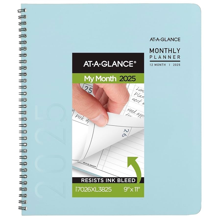 Amazon AT A GLANCE 2025 Planner Monthly 9 X 11 Large Contemporary Lite Sky Blue 7026XL3825 Everything Else
