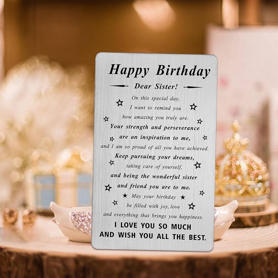 Amazon BAZLJY Sister Birthday Cad Engraved Birthday Gifts For Sister Happy Birthday My Dear Sister Gifts Office Products Amazon BAZLJY Sister Birthday Cad Engraved Birthday Gifts For Sister Happy Birthday My Dear Sister Gifts Office Products