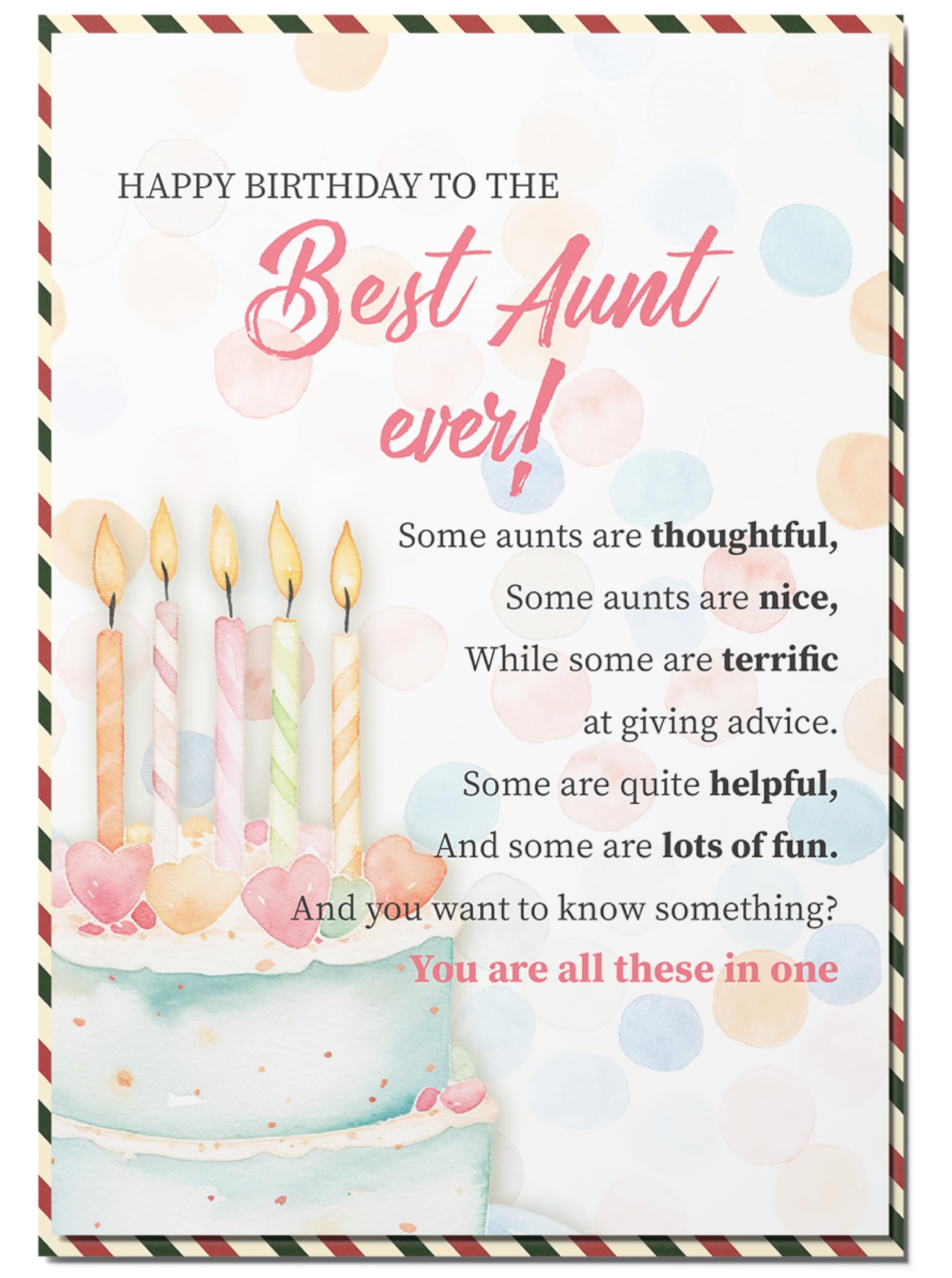 Amazon BlinkWishes Birthday Card For Aunt Happy Birthday Wishes For Aunt Auntie Greeting Card With Envelope And Seal Happy Birthday Gift Idea For Aunt Auntie From Niece Nephew Office Products