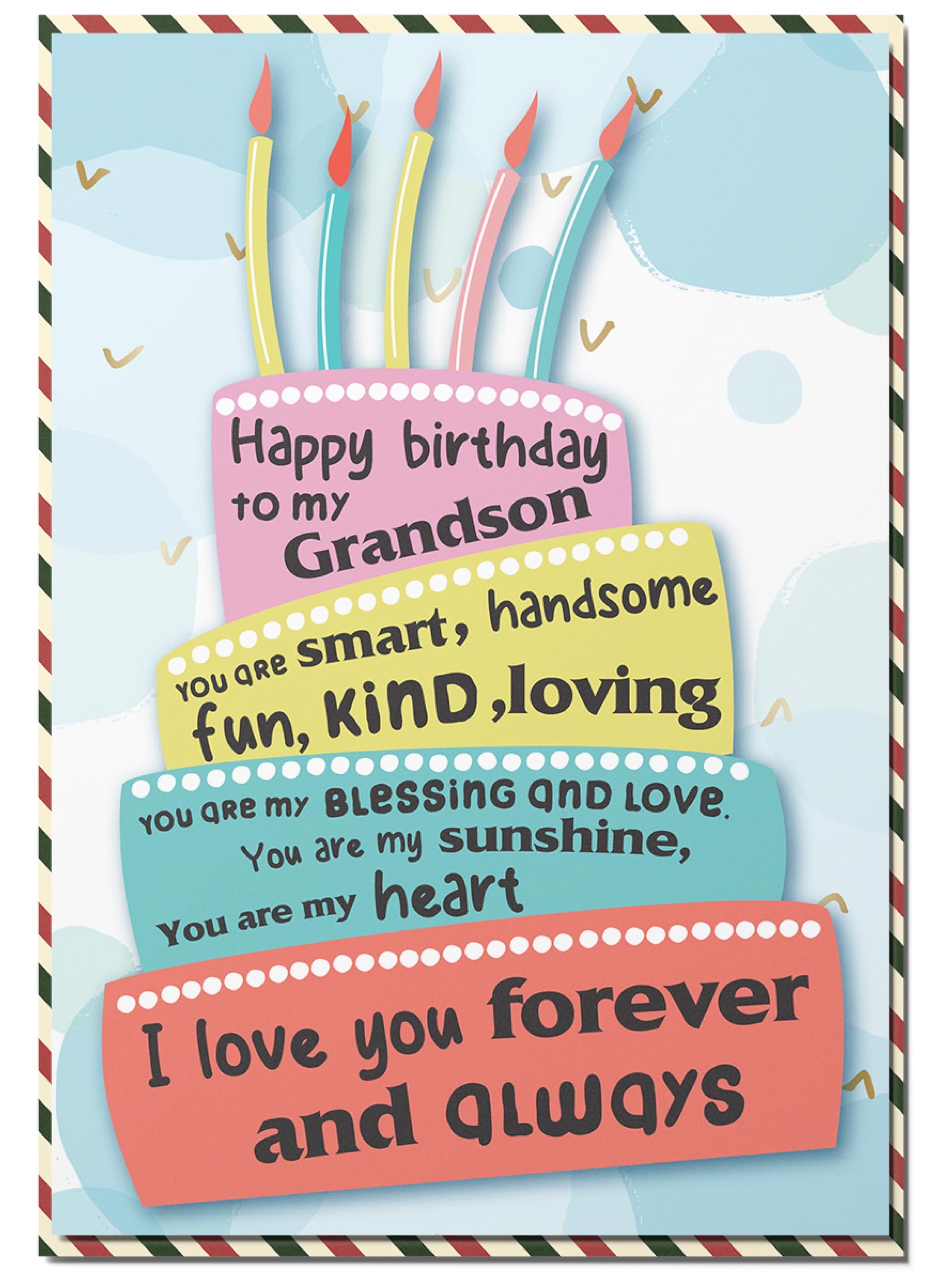 Amazon BlinkWishes Birthday Card For Grandson Happy Birthday Wishes For Grandson Greeting Card With Envelope And Seal Birthday Gift For Grandson From Grandma Grandpa Grandparents Office Products