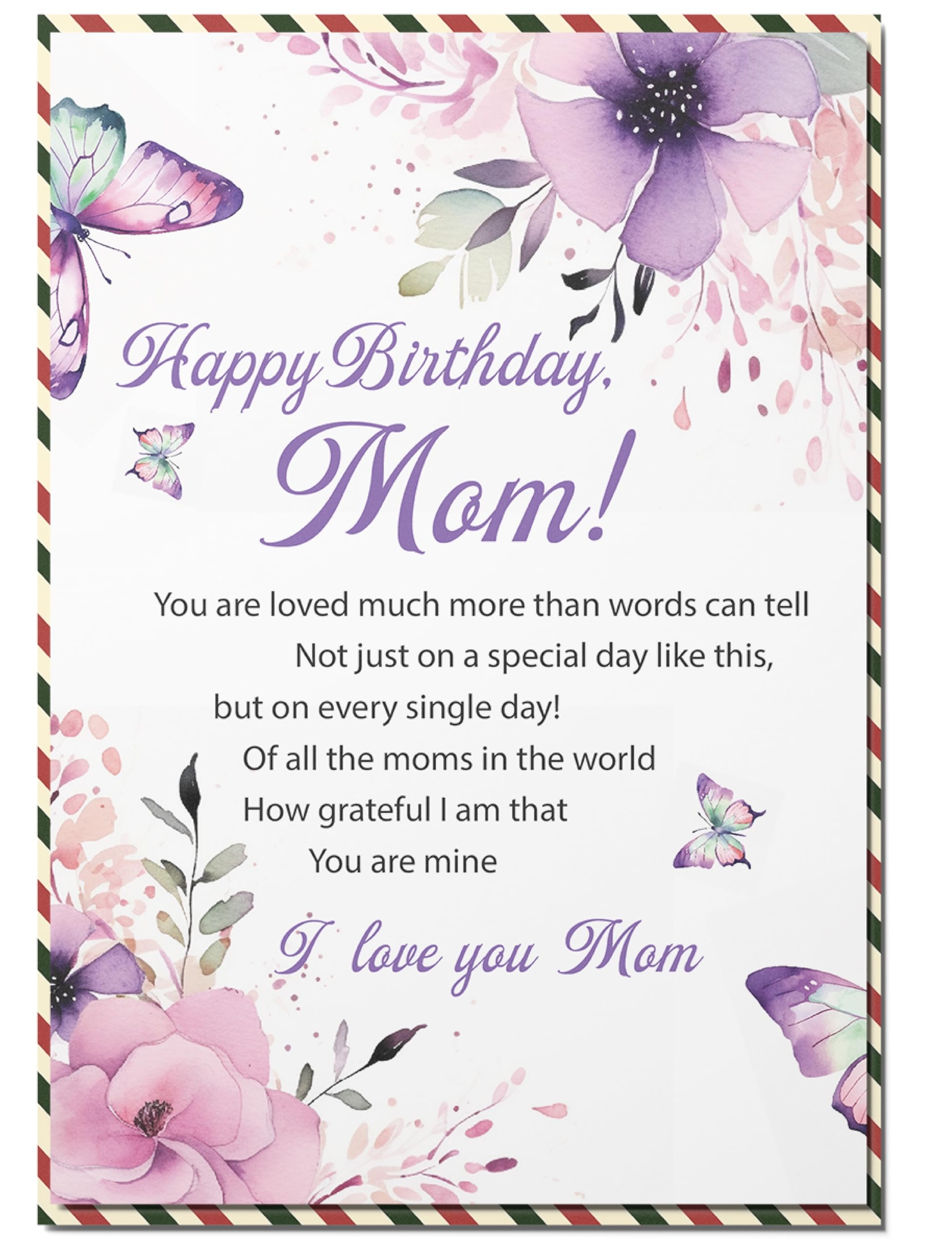 Amazon BlinkWishes Birthday Card For Mom Happy Birthday Wishes For Mom Greeting Card With Envelope And Seal Birthday Gift Happy Birthday Mom Card From Daughter Son Kids Office Products