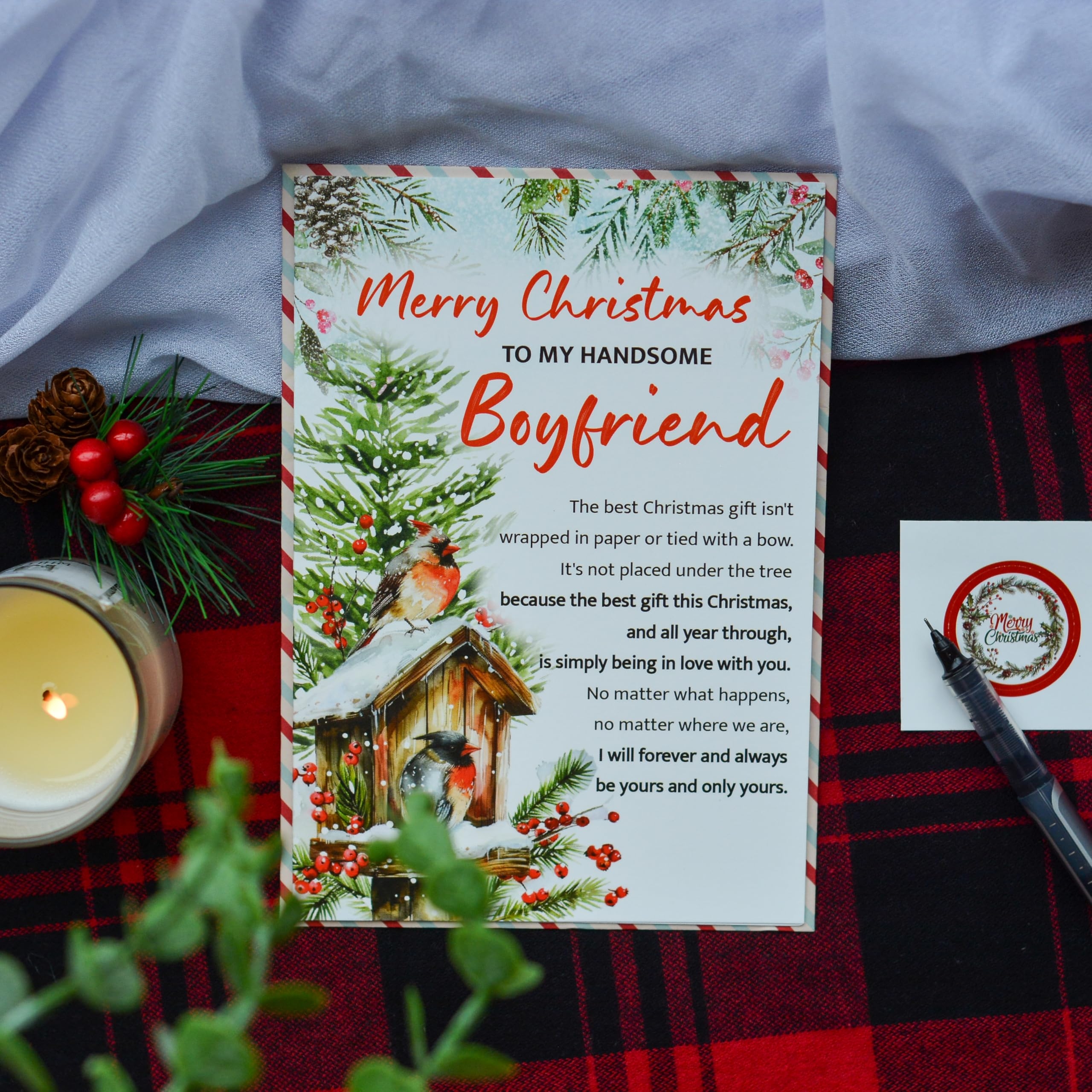 Amazon BlinkWishes Christmas Card For Boyfriend Boyfriend Merry Christmas Greeting Card With Envelope And Seal Cute Christmas Card For Boyfriend Xmas Gift For Boyfriend Office Products