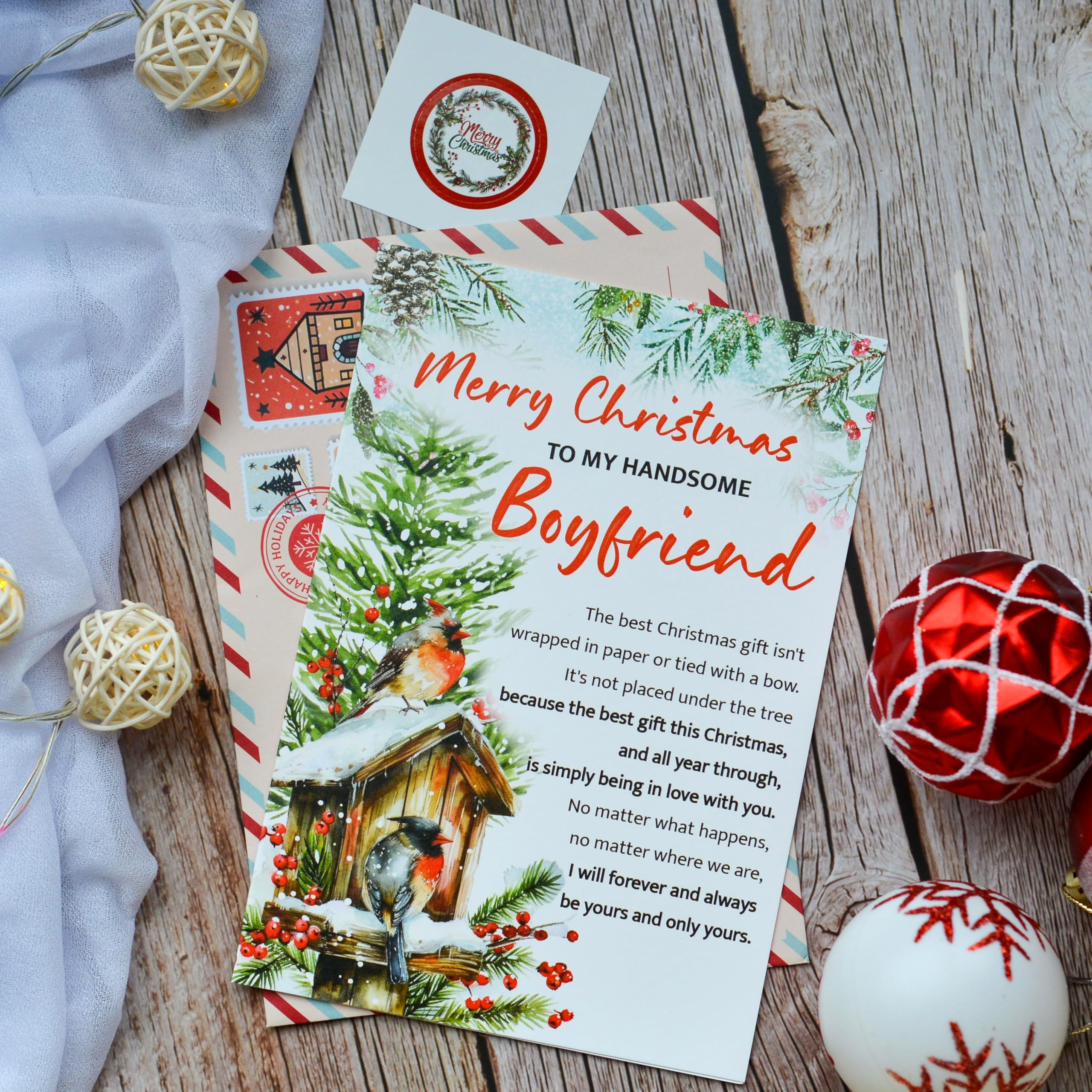 Amazon BlinkWishes Christmas Card For Boyfriend Boyfriend Merry Christmas Greeting Card With Envelope And Seal Cute Christmas Card For Boyfriend Xmas Gift For Boyfriend Office Products