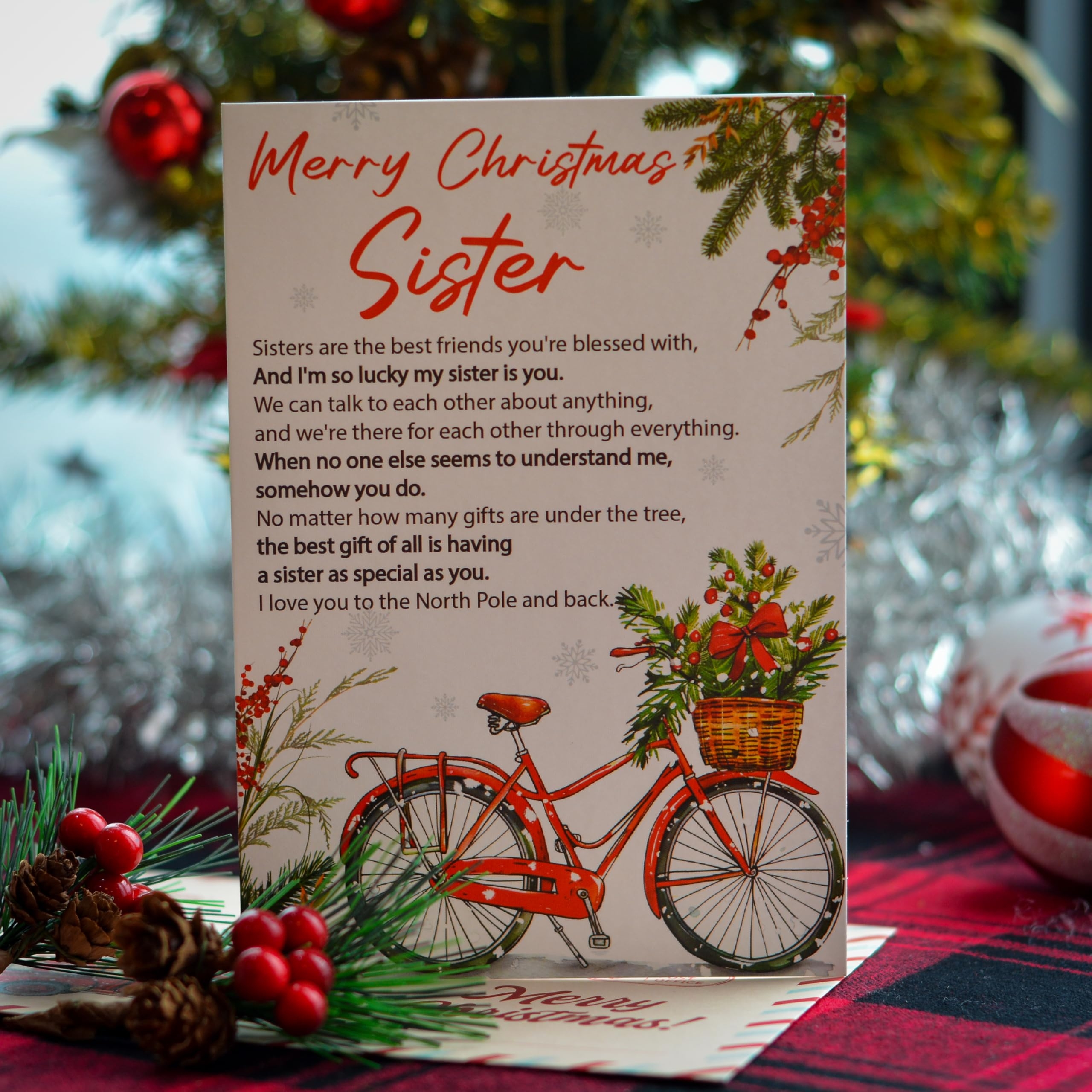 Amazon BlinkWishes Christmas Greeting Cards For Sister Sister Christmas Cards With Envelope And Seal Express Your Love With Sister Christmas Cards Xmas Gift For Sister Besties Office Products