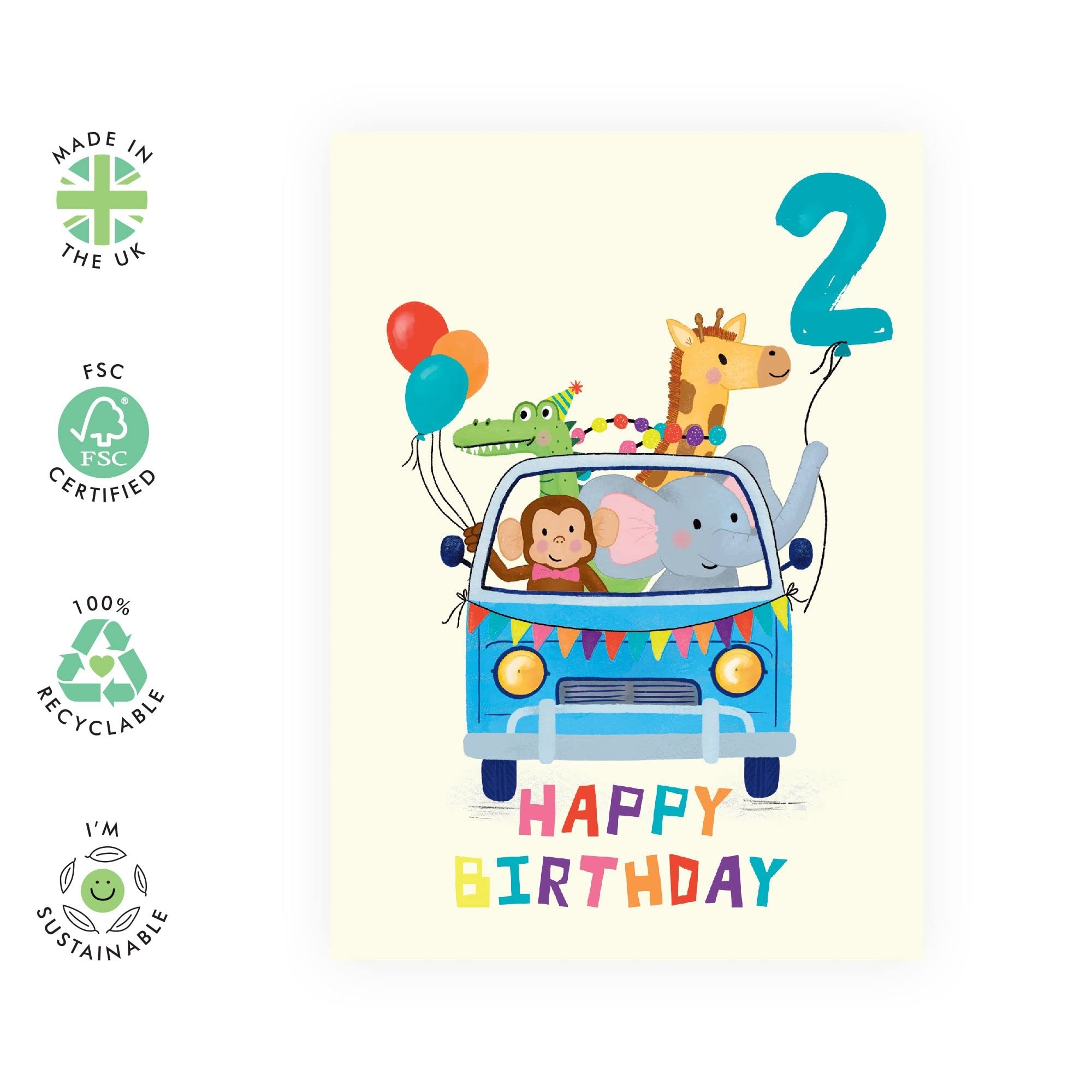 Amazon CENTRAL 23 Happy 2nd Birthday Card For Boys Girls Kids BDAY Car Animals Age 2 Second Birthday Greeting Card For Kids Toddler Two Year Old Gifts