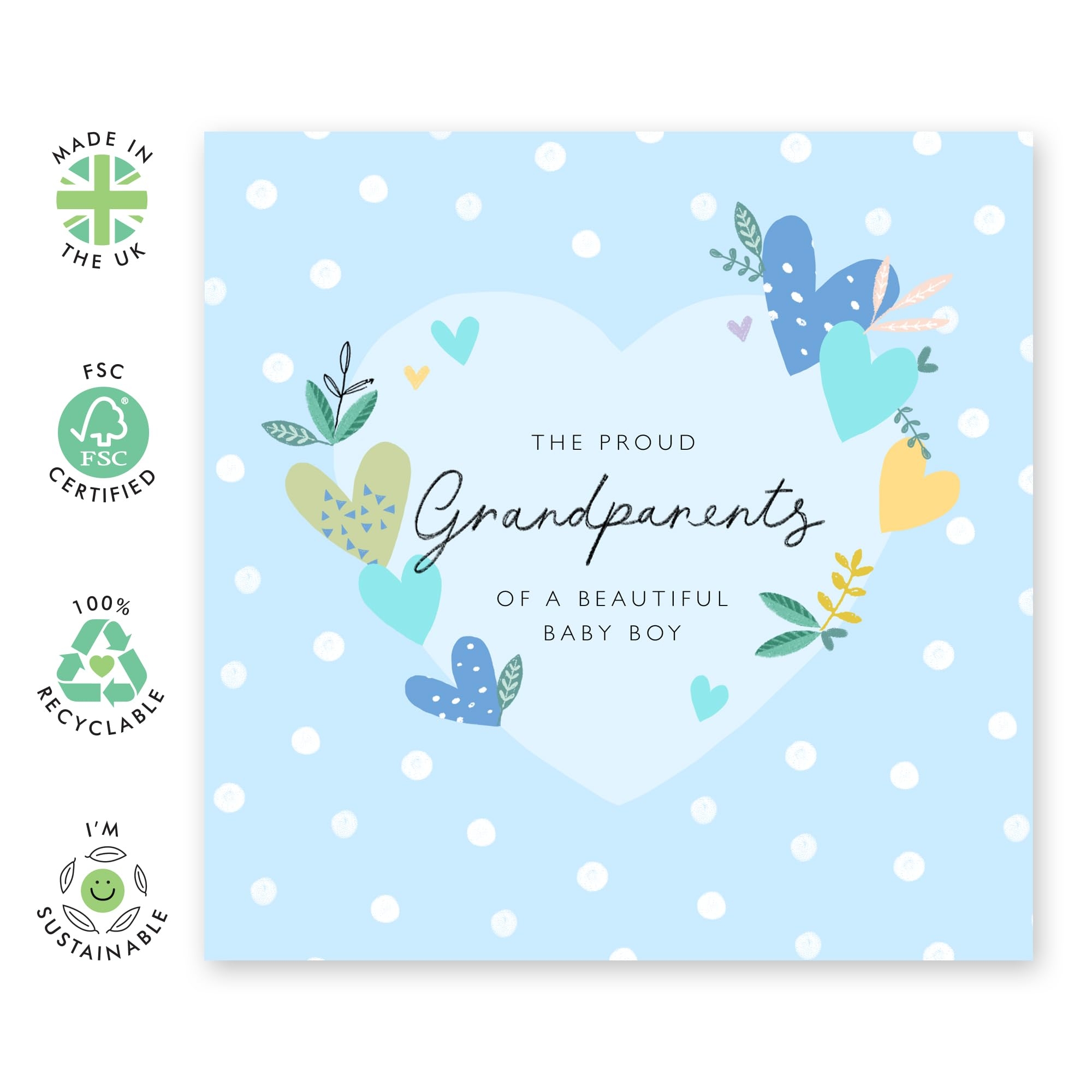 Amazon CENTRAL 23 New Baby Card Proud Grandparents Of A Beautiful Baby Boy Welcome Home Card Grandson Congratulations Congrats Grandma Grandpa Baby Shower Boy Comes With Stickers Office Products