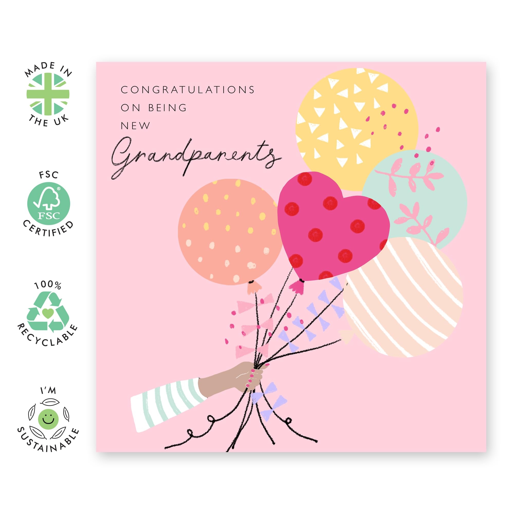 Amazon CENTRAL 23 New Grandparents Card Sweet Congratulations Card For Grandma Grandpa New Baby Girl Card Pregnancy Announcement Surprise Baby Reveal Balloons Comes With Stickers Office Products