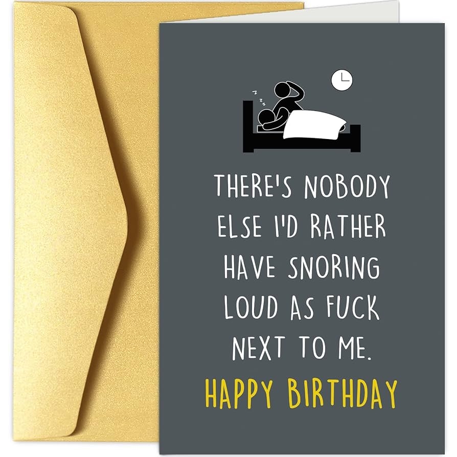Amazon Chenive Funny Happy Birthday Card For Husband Wife Humorous Birthday Greeting Card Snoring Loud Next To Me Bday Card Office Products