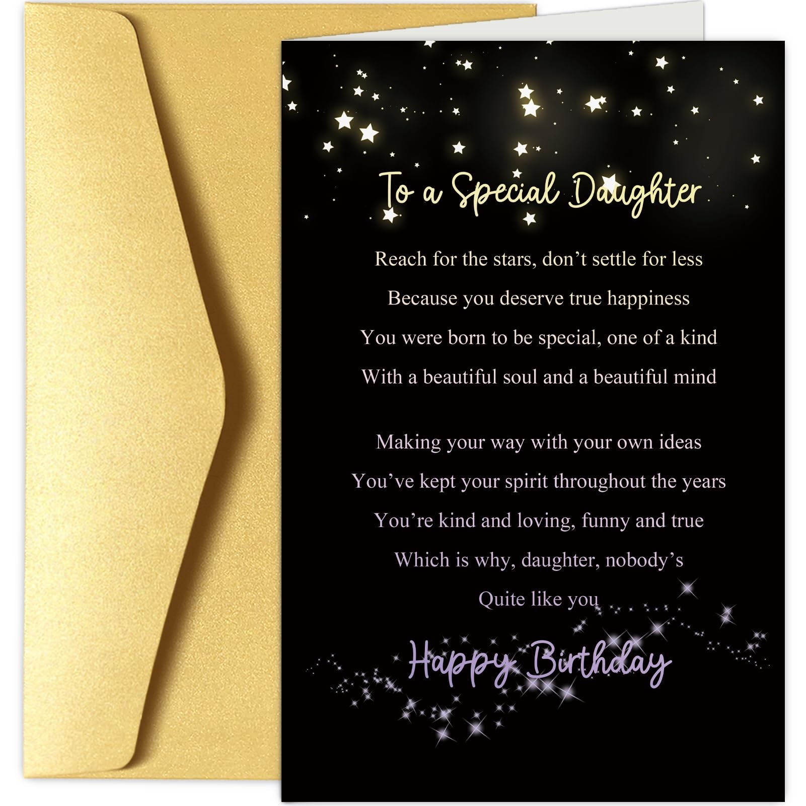Amazon Chenive Heartfelt Daughter Birthday Card Happy Birthday Card For Adult Daughter Sweet Birthday Card From Dad Mom To A Special Daughter Office Products