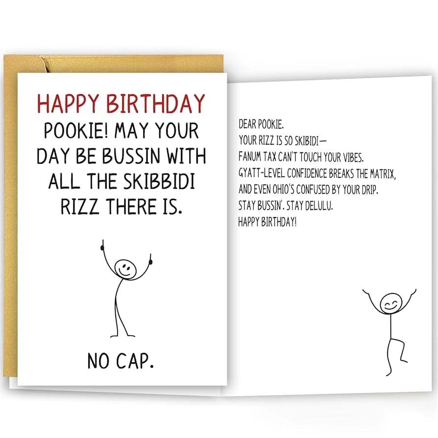 Amazon Funny Birthday Card For Boys Girls Humor Teenagers Gen Z Slang Bday Decorations Gifts Unique 13th 14th 15th 16th 17th 18th 19th 20th 21st Birthday Cards For BFF Friend