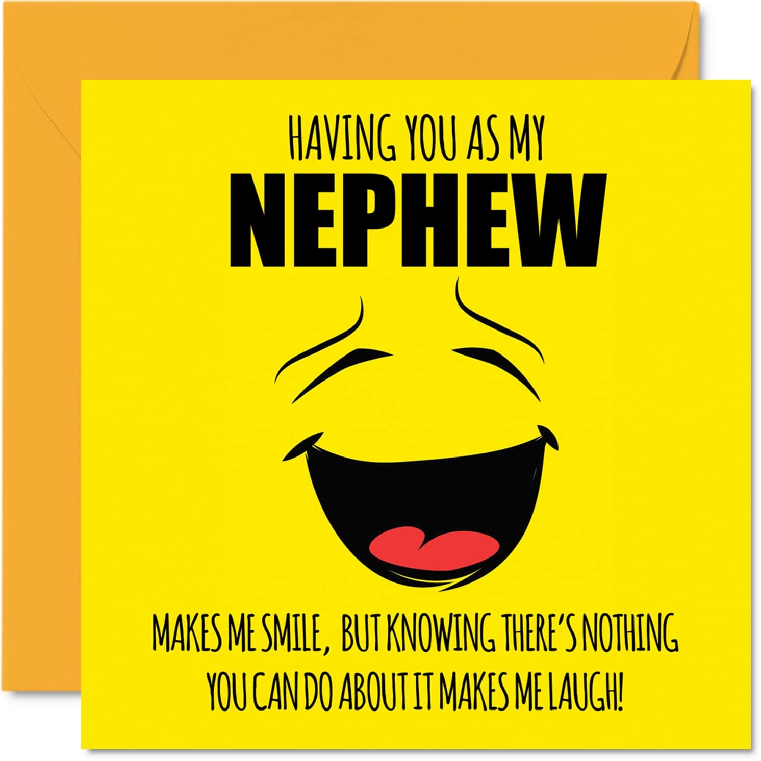 Amazon Funny Birthday Cards For Nephew Make Me Smile Joke Happy Birthday Card For Nephew From Aunt Uncle Nephew Birthday Gifts 5 7 X 5 7 Inch Birthday Greeting Cards Gift