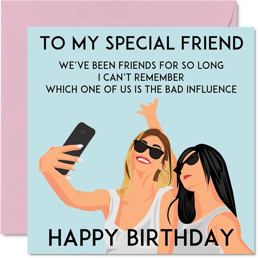 Amazon Funny Birthday Cards For Women Her Selfie Friends Fun Happy Birthday Card For Best Friend Coworker Sister Cousin Aunt 5 7 X 5 7 Inch Cute Joke Humor Bday Greeting Cards Office Products