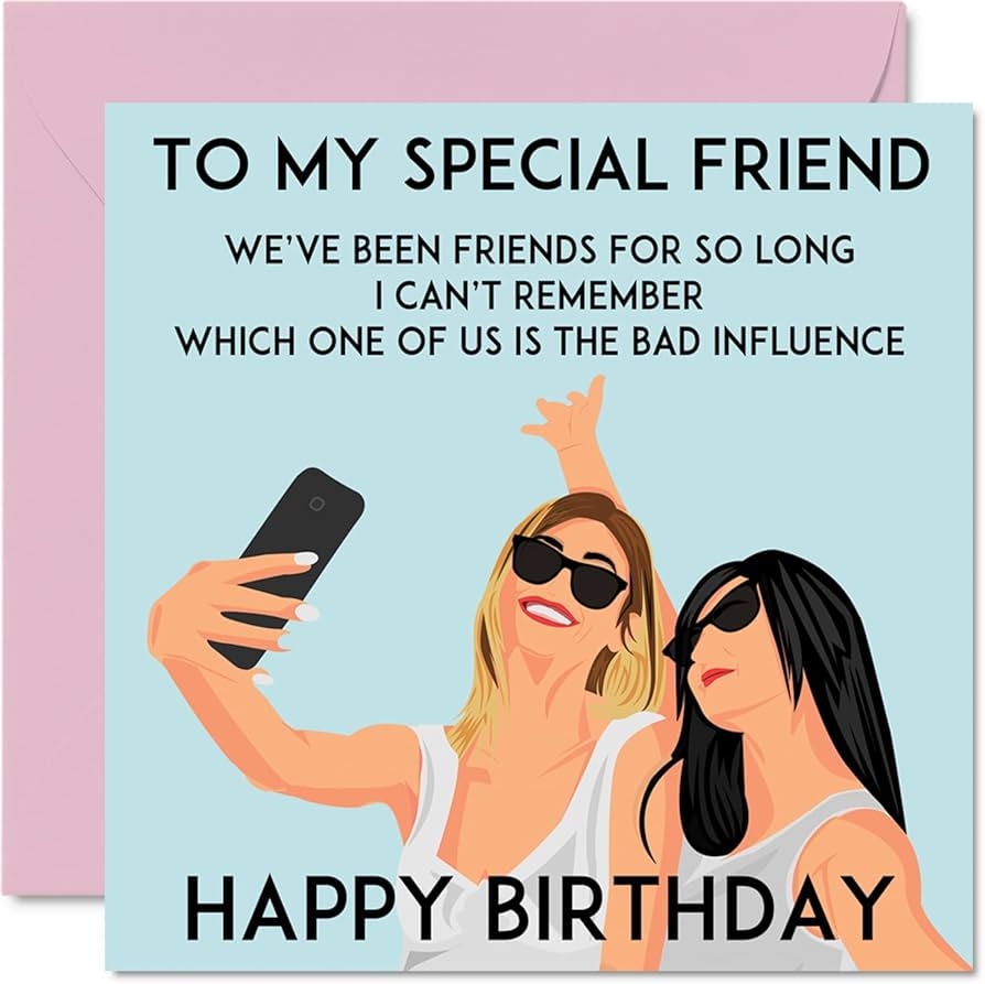Amazon Funny Birthday Cards For Women Her Selfie Friends Fun Happy Birthday Card For Best Friend Coworker Sister Cousin Aunt 5 7 X 5 7 Inch Cute Joke Humor Bday Greeting Cards Office Products