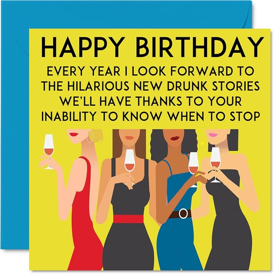Amazon Funny Birthday Cards For Women Time At The Bar Happy Birthday Card For Coworker Best Friend Cousin Aunt Sister Grandma Mom 5 7 X 5 7 Inch Joke Bday Greeting