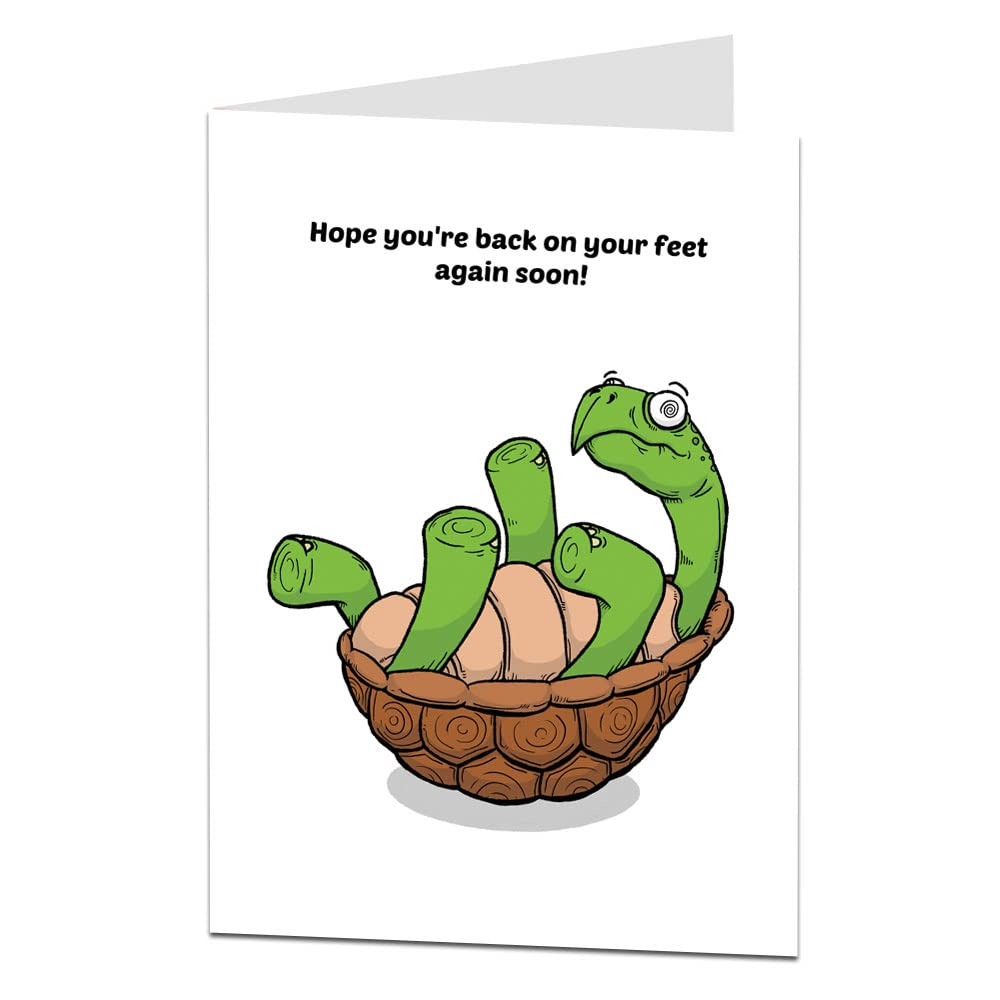 Amazon Funny Get Well Soon Card Humorous Hope You re Back On You re Feet Again Soon Perfect For Surgery Broken Leg Operation Illness Wishing You A Speedy Recovery Office Products