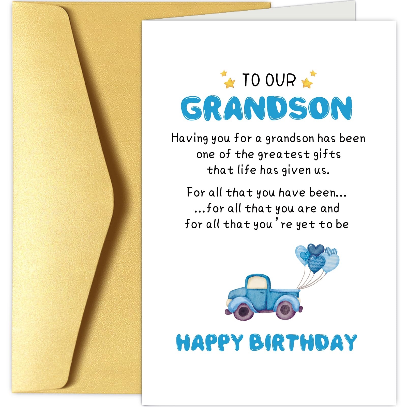 Amazon Grandson Birthday Card Happy Birthday Card For Grandson Bday Greeting Card From Grandparents Having You For A Grandson Has Been One Of The Greatest Gifts Office Products