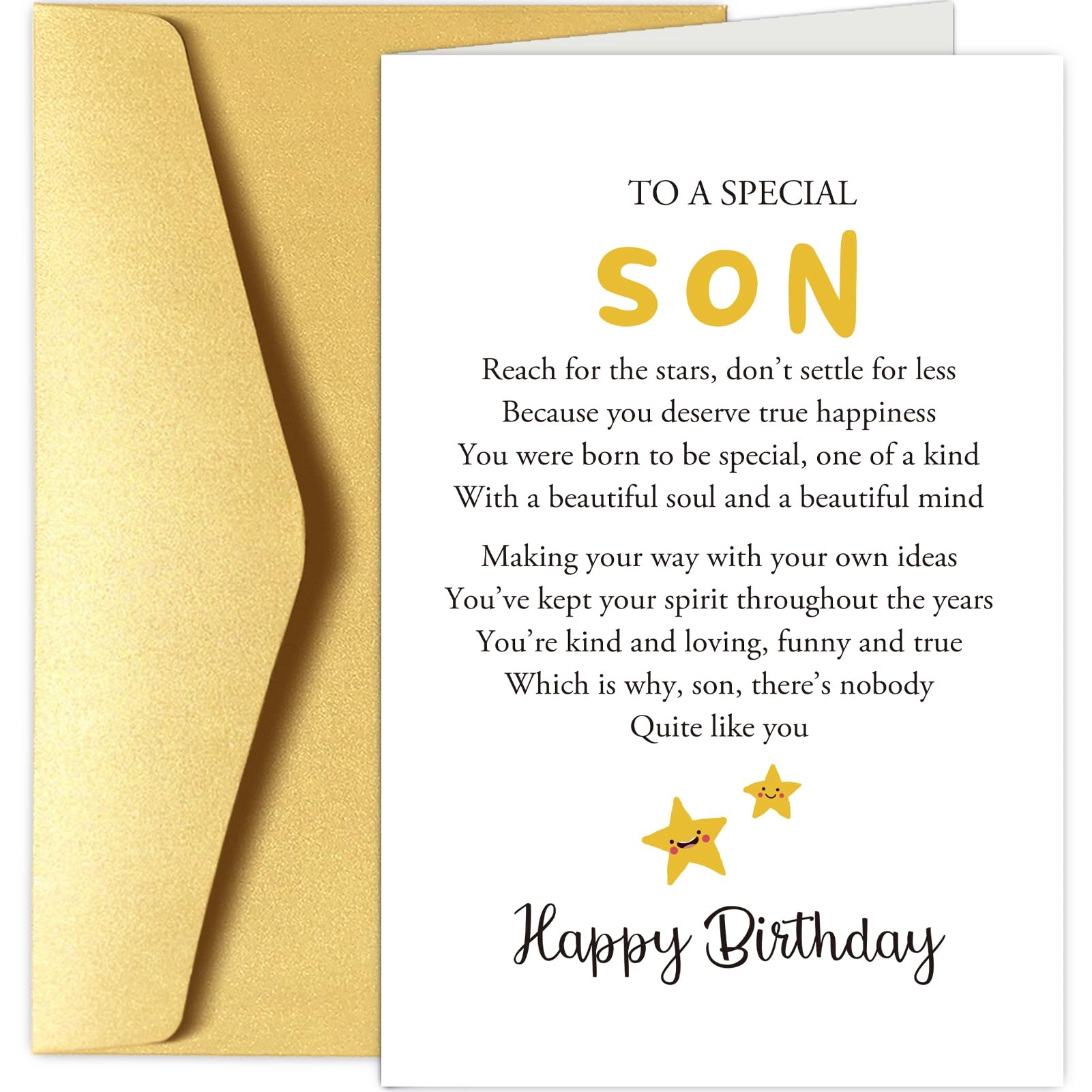 Amazon Heartfelt Son Birthday Card Gift Poem Birthday Card Gift For Adult Son Sons Bday Cards Gifts From Dad Mom Parents Office Products