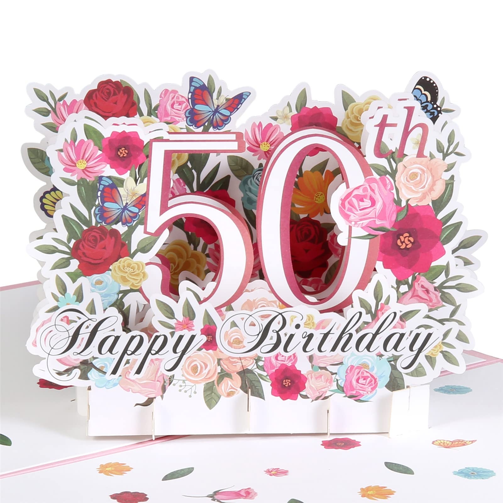 Amazon HOMANGA 50th Birthday Pop Up Card Happy 50th Birthday Card For Her Women Wife 50th Birthdays Gift For Sister Mom Friend Pop Up Birthday s Greeting Card With Blank Note And