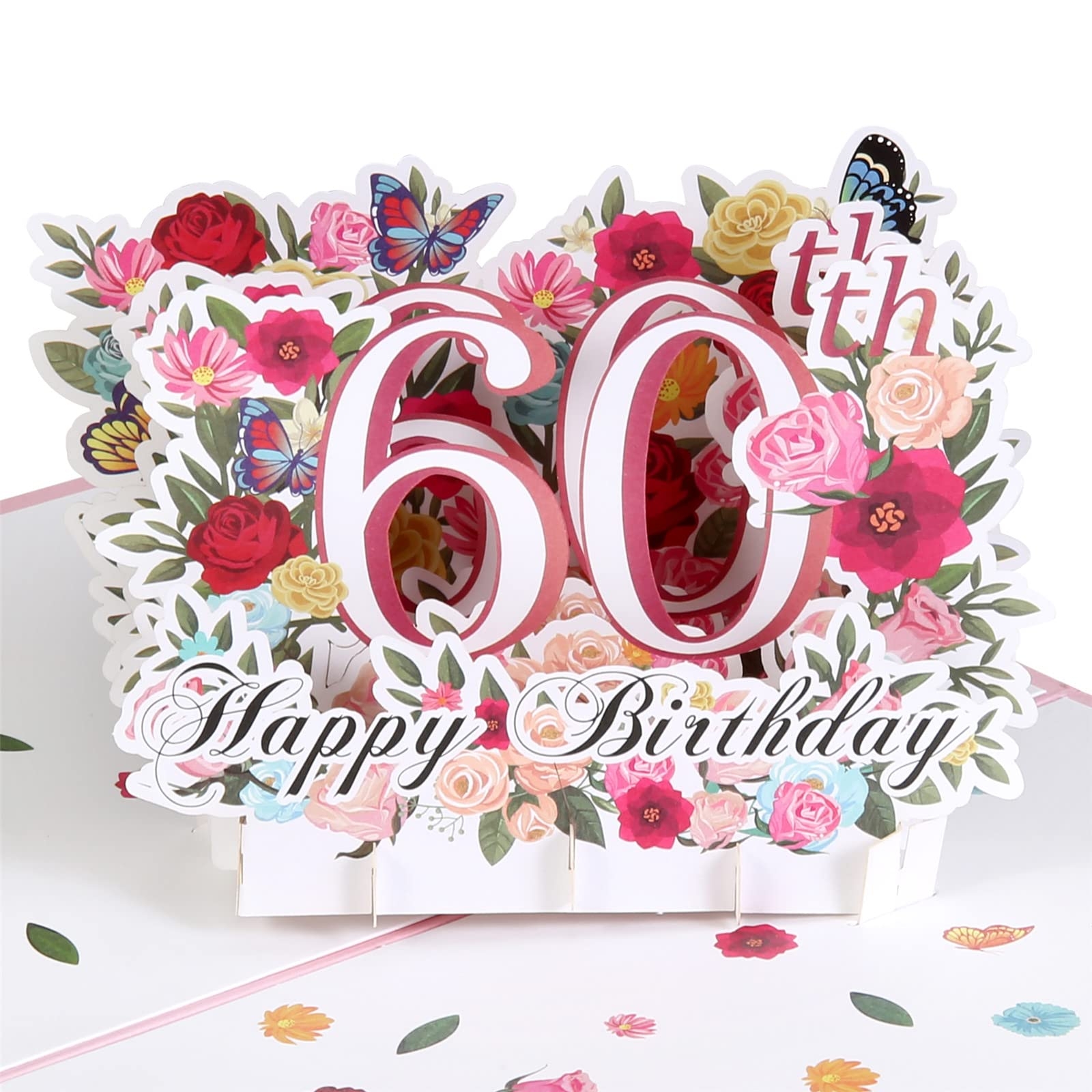 Amazon HOMANGA 60th Birthday Pop Up Card Happy 60th Birthday Card For Her Women Wife 60th Birthdays Gift For Sister Mom Friend Pop Up Birthday s Greeting Card With Blank Note And