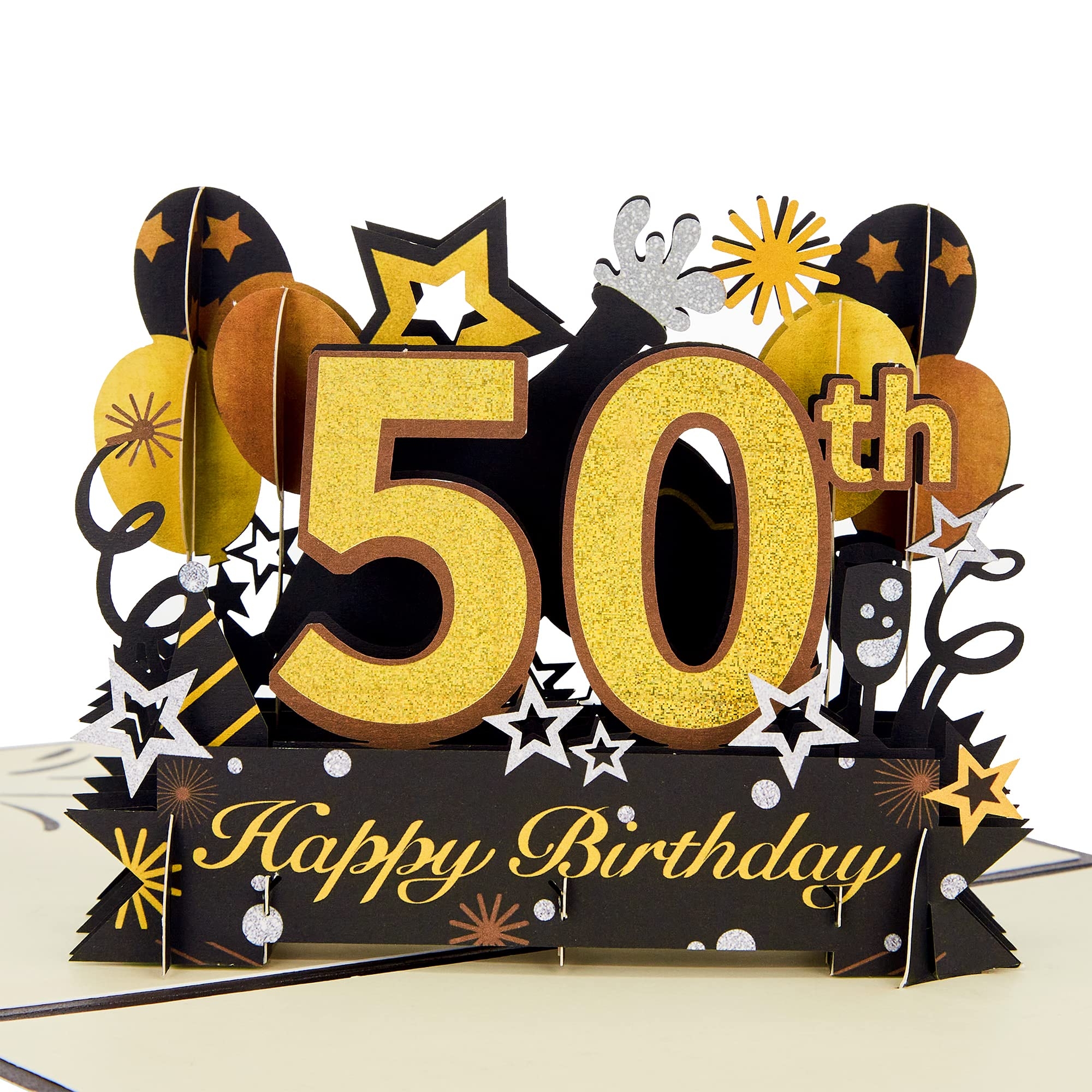 Amazon HOMANGA Happy 50th Birthday Pop Up Card 50th Birthday Card With Note And Envelope 50th Birthdays Gifts For Husband Wife Men Women 50 Years 3D Pop Up Birthday s Greeting Card