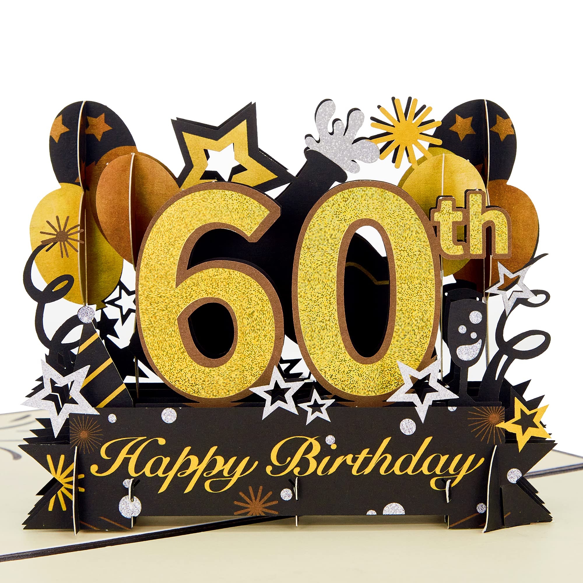 Amazon HOMANGA Happy 60th Birthday Pop Up Card 60th Birthday Card With Note And Envelope 60th Birthdays Gifts For Husband Wife Men Women 60 Years 3D Pop Up Birthday s Greeting Card