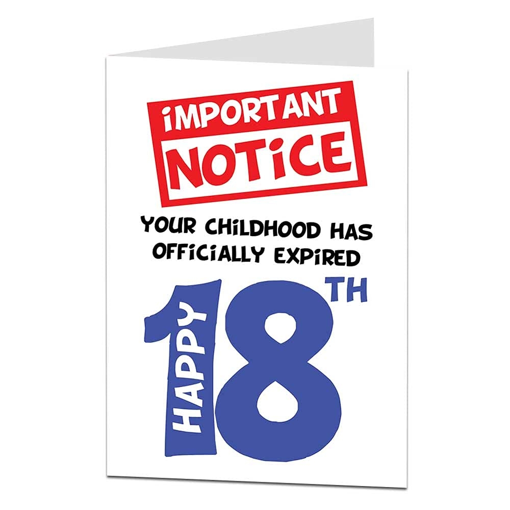 Amazon LimaLima Funny 18th Birthday Card For Girls Boys Perfect For Son Daughter Niece Nephew Men Or Women Blank Inside To Add Your Own Humorous Rude Greeting Office Products