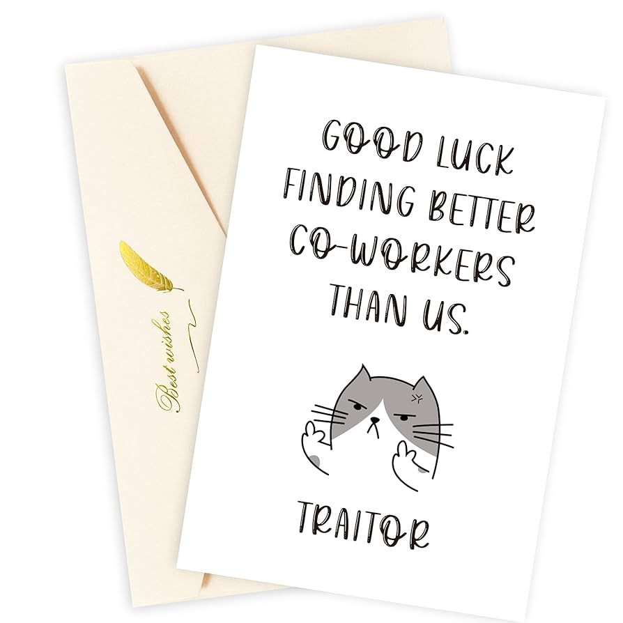 Amazon Mulbozy Say Goodbye With A Smile Funny Leaving Card For Coworkers Hilarious Farewell Gift Perfect For Boss Coworker Leaving Retirement Office Products