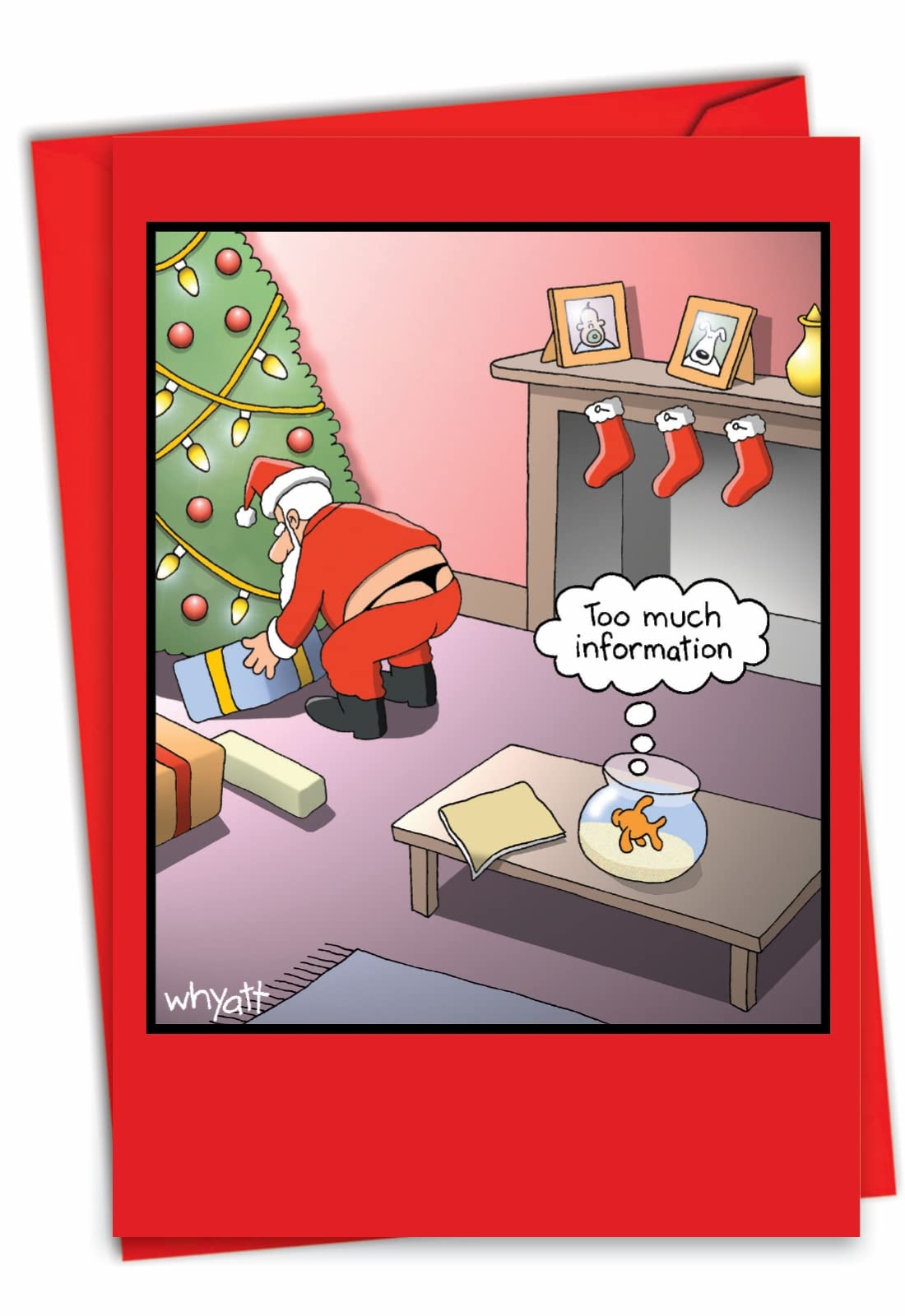 Amazon NobleWorks Hilarious Christmas Greeting Card With 5 X 7 Inch Envelope 1 Card Merry Christmas Holiday Too Much Info Fish 1656 Greeting Cards Office Products