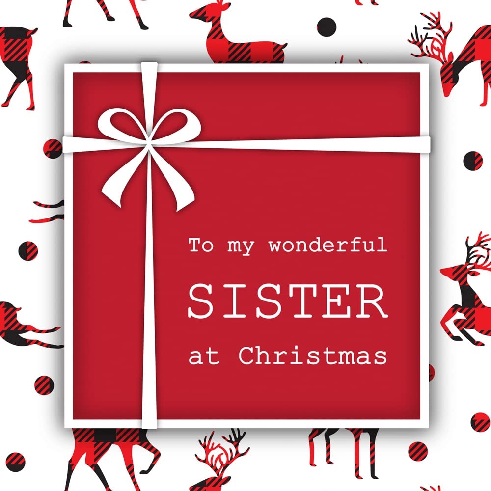 Amazon Prime Greetings Christmas Card For Sister Made In America Eco Friendly Thick Card Stock With Premium Envelope 5in X 7 75in Packaged In Protective Mailer Office Products