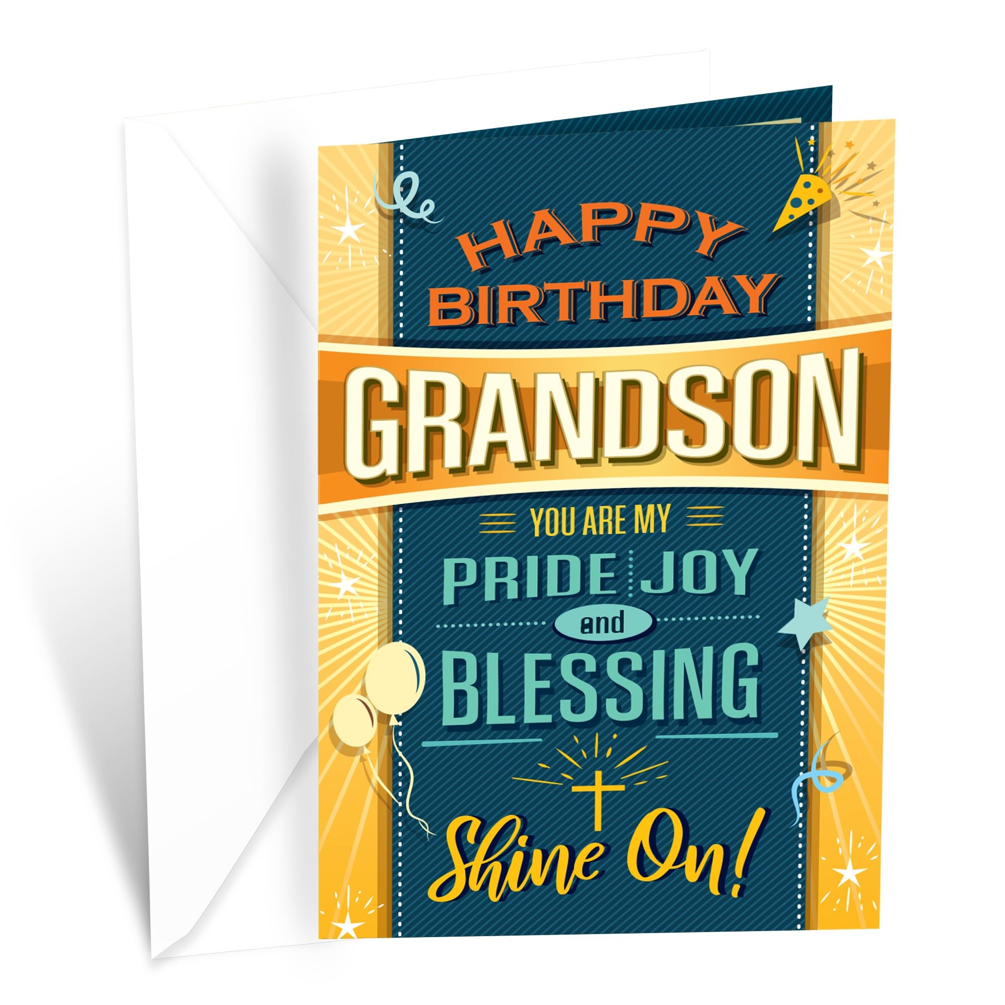 Amazon Prime Greetings Religious Birthday Card For Grandson Made In America Eco Friendly Thick Card Stock With Premium Envelope 5in X 7 75in Packaged In Protective Mailer Office Products