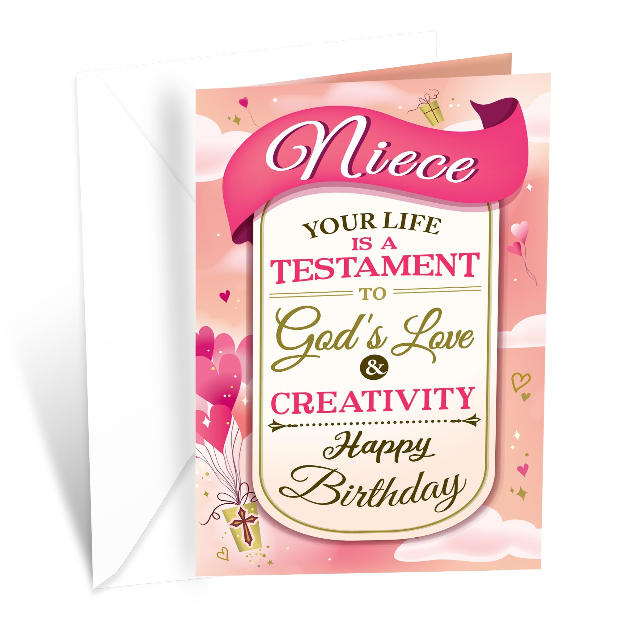 Amazon Prime Greetings Religious Birthday Card For Niece Made In America Eco Friendly Thick Card Stock With Premium Envelope 5in X 7 75in Packaged In Protective Mailer Office Products