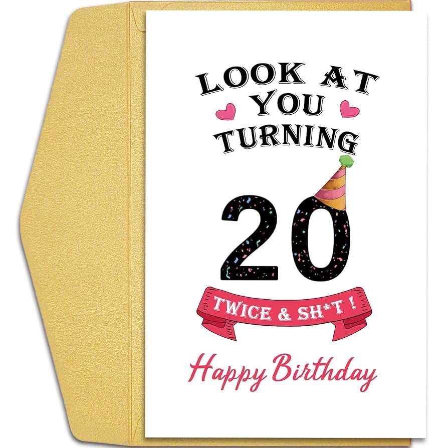 Amazon Qiliji Funny 40th Birthday Card For Him Her 40 Years Old Birthday Card For Men Women Happy 40th Birthday Card For Friend Sister Brother Look At You Turning 20 Twice 