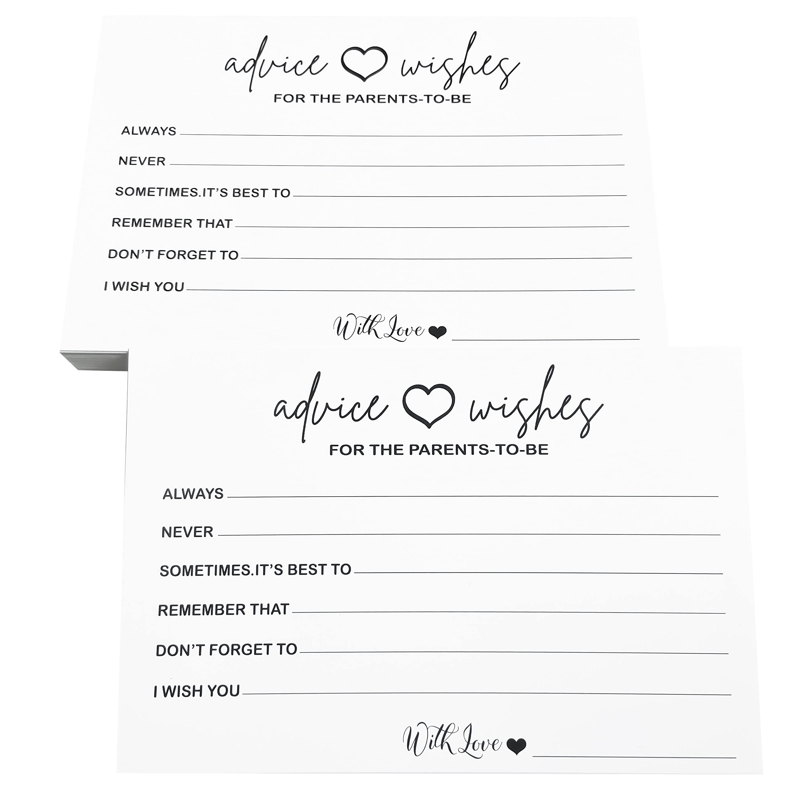 Amazon RXBC2011 Advice And Wishes Cards For The Parents To Be Baby Shower Games Card Advice Card For New Mommy And Daddy Pack Of 50 Home Kitchen